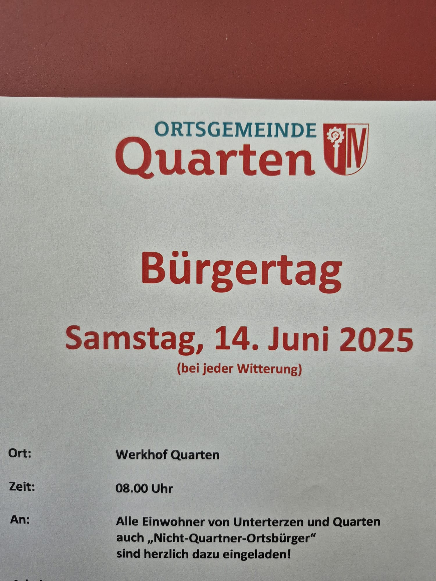 Anmeldung Bürgertag 2025